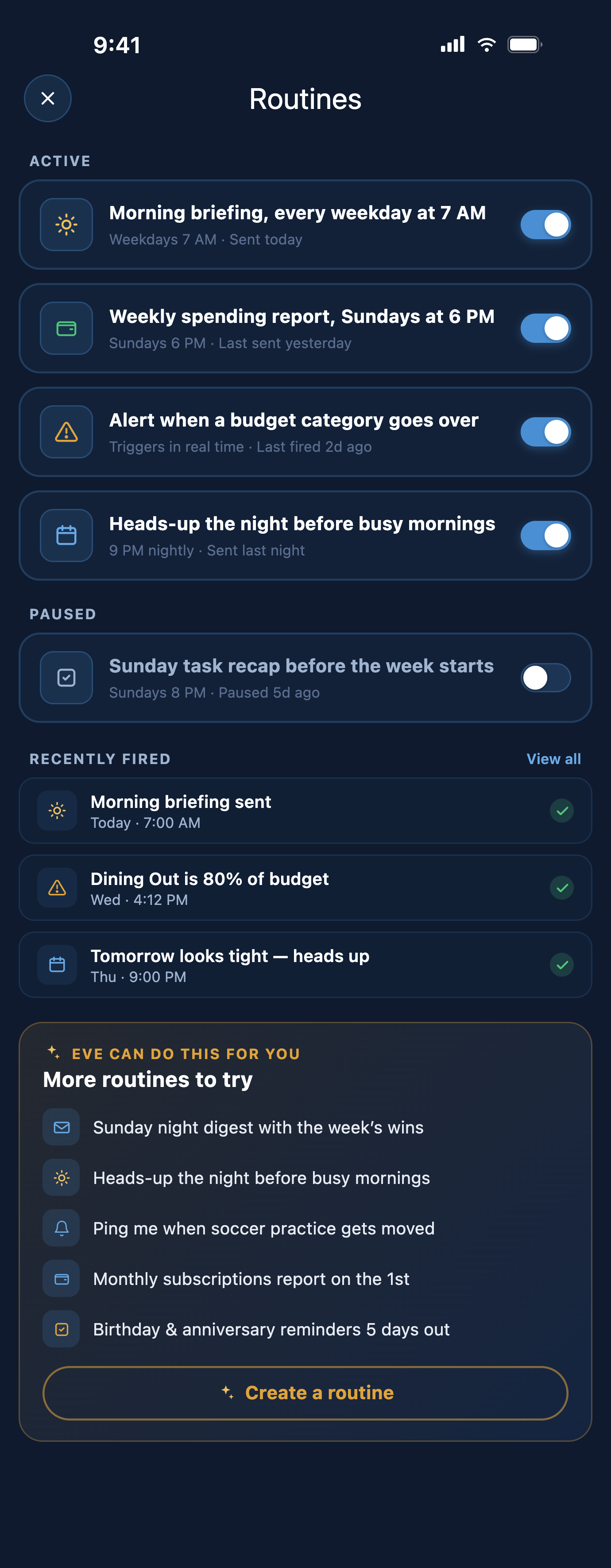 Evesong routines